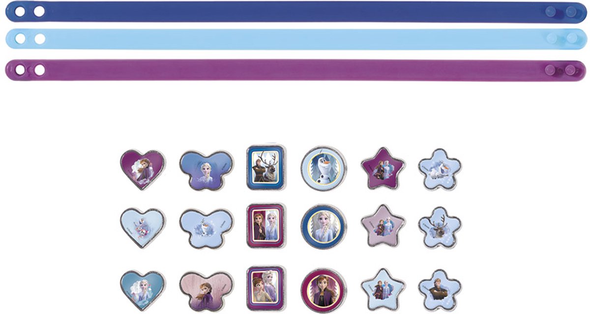 Disney Frozen Totum 3 schuif armbandjes maken met 18 bedels - knutselen speelgoed meisjes vanaf 3 jaar - Olaf - Anna - Elsa prinsessen cadeautip — afbeelding 2