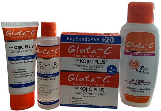 Kit 4 Sachets De Poudre claircissante Gluta-C Au Glutathion 40gr, Pour Un Teint Lumineux Kit 4 Sachets De Poudre claircissante Gluta-C Au Glutathion 40gr, Pour Un Teint Lumineux