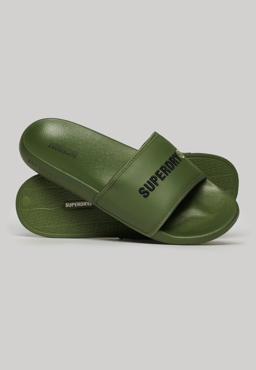 Superdry Tarp vegan badslippers Heren Slippers Khaki