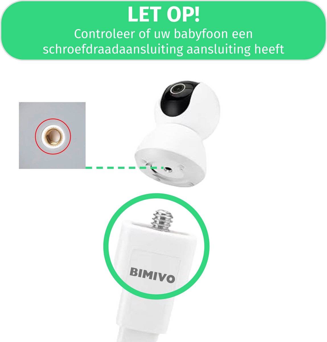 Afbeelding 2 van Bimivo Babyfoonhouder - Babyfoon houder - Camera Houder - Baby Camera - Babyfoon Standaard - Flexibel