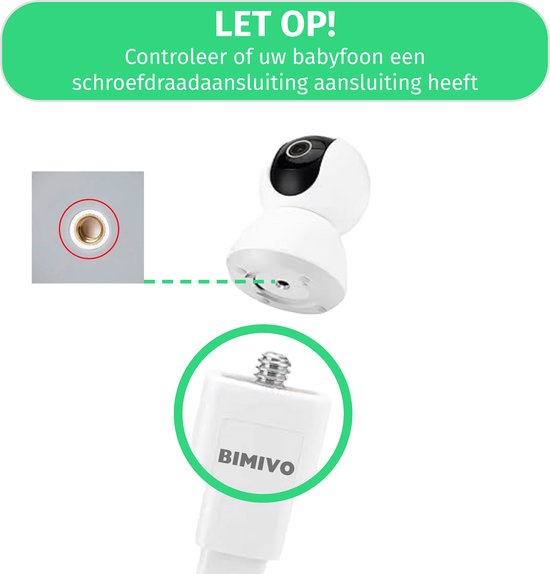 Bimivo Babyfoonhouder - Babyfoon houder - Camera Houder - Baby Camera - Babyfoon Standaard - Flexibel - Schroefdraadaansluiting