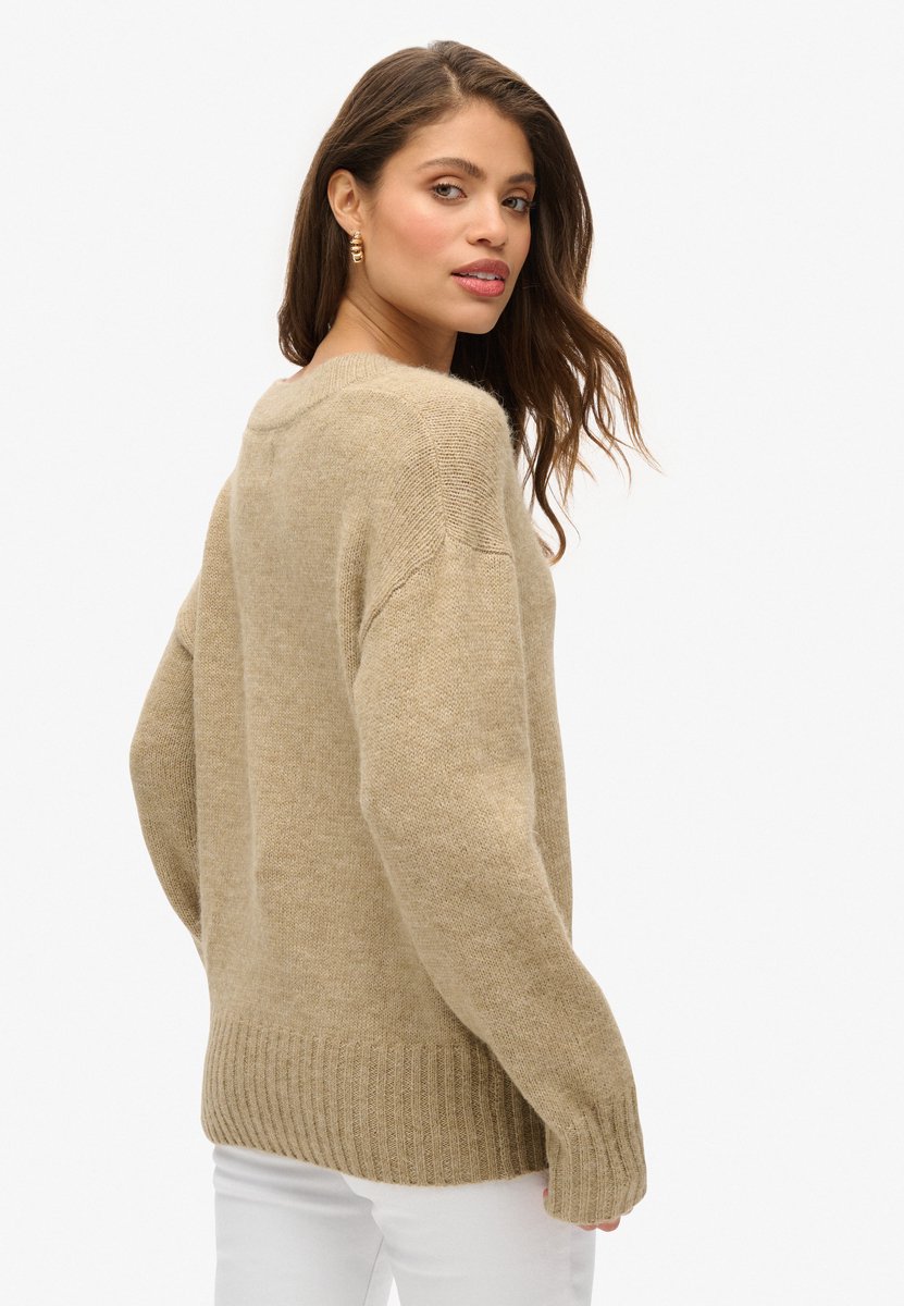 Superdry Essential trui met V-hals Dames Sweaters Bruin