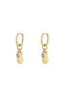 Oorbellen ananas aura - Oorbellen dames - Goudkleurig - Stainless steel - Nikkelree - Sieraad voor vrouwen - Oorbel - Oorring
