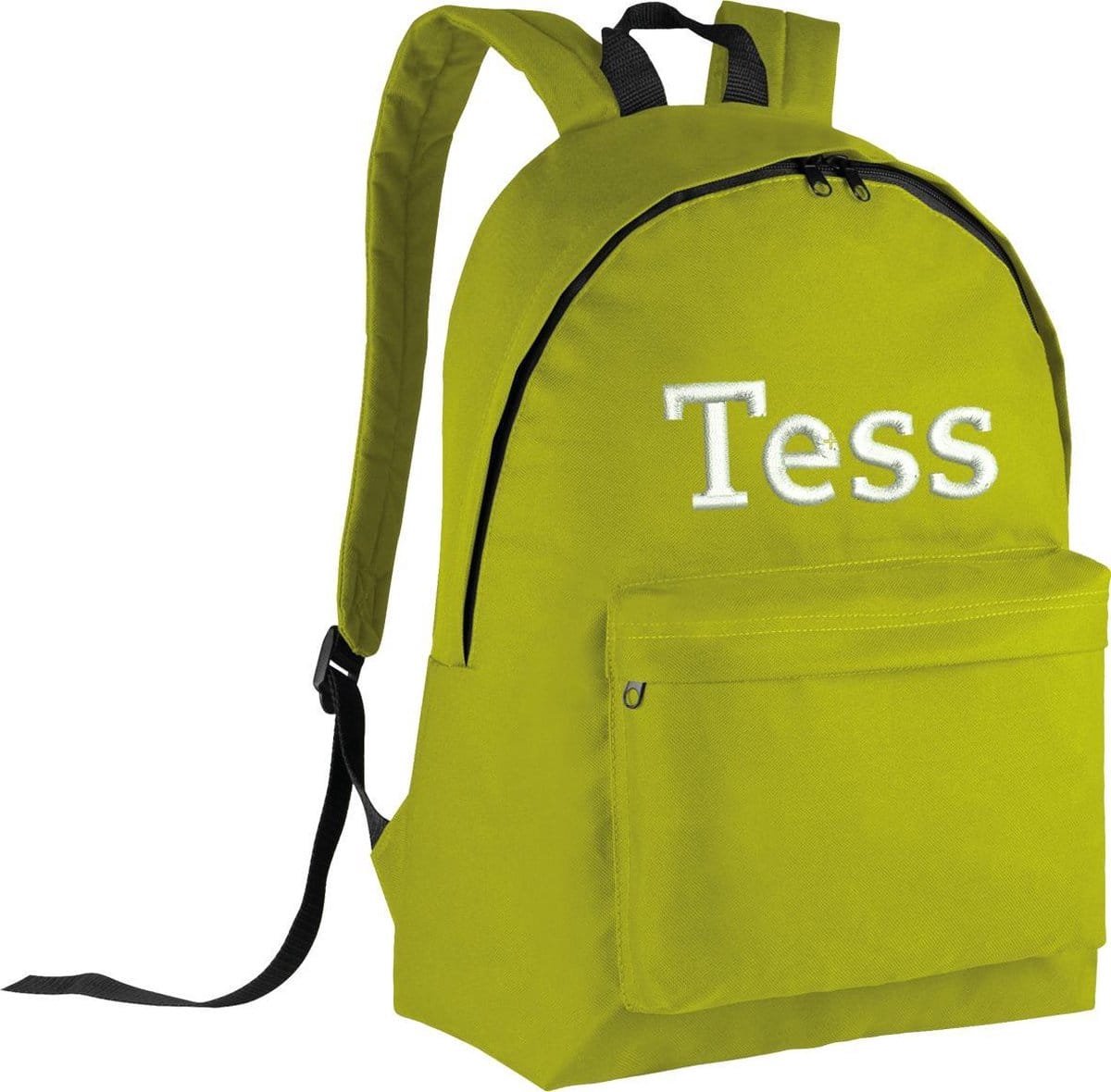 schooltas met naam burntlime | geborduurd | 16 verschillende kleuren | gepersonaliseerd