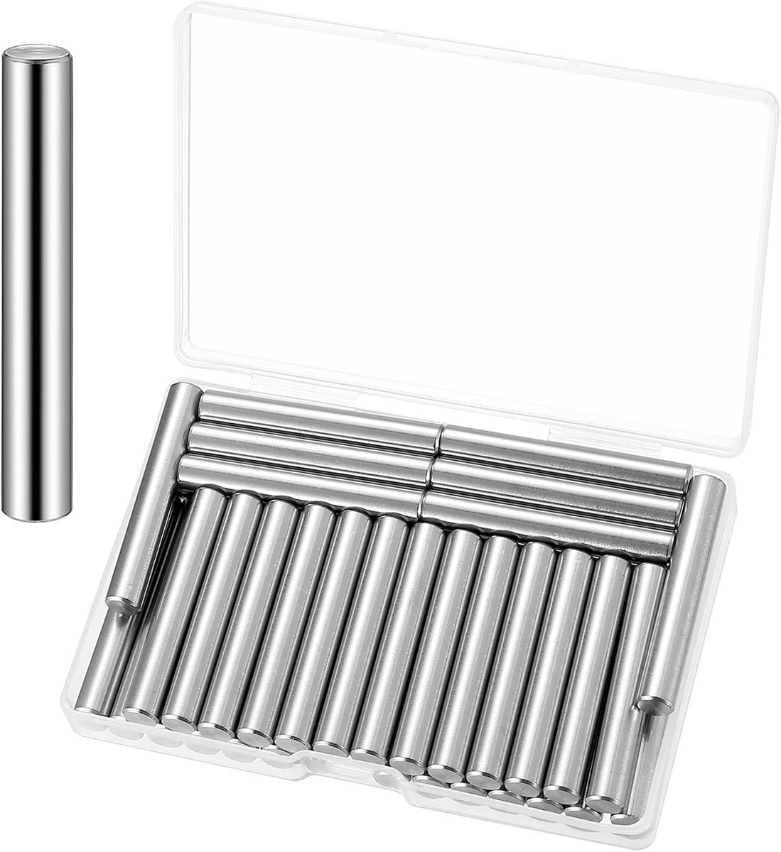 Famanu - 42 Stuks 6 mm planksteunharingen, cilindrische plankspelden, metalen plankharingen, roestvrijstalen kastplankharingen voor kasten, planken, kast, keuken.