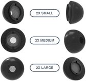 Foam eartips geschikt voor Samsung Galaxy Buds3 Pro Galaxy Buds3 Pro - Zwart - 6× Mix (2×S + 2×M + 2×L) - memory foam opzet oortjes - foamigo®