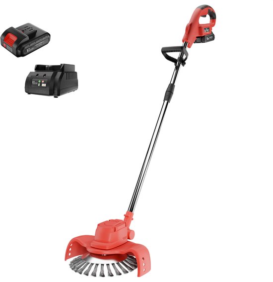 YARDIO Tools® - TerraClean PRO Premium - Onkruidborstel - Voegenborstel - Onkruidborstel Electrisch - Onkruidborstel Bosmaaier Machine - Grastrimmer - Bosmaaier - Kantenmaaier - 21v Incl. 4.0a Accu en Snellader - TerraCleanPRO-Premium-4.0aBAT