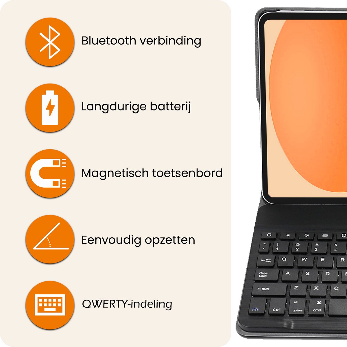 Hoesje - Geschikt voor Apple iPad A16/A18 (2025/2026) - 11 inch (11e & 12e generatie) - Keyboard Book Cover - Toetsenbord Case - Hoes - Zwart — cadeau in Telefoon & Tablet - foto 3