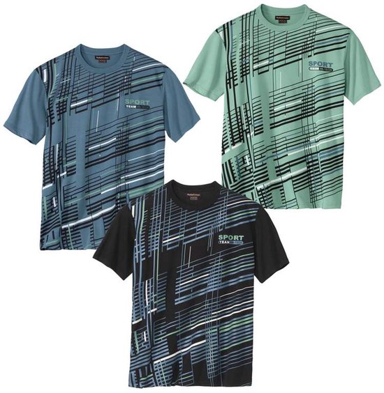 ATLAS FOR MEN - Set van 3 T-shirts Sport - Heren - Verkrijgbaar in grote maten