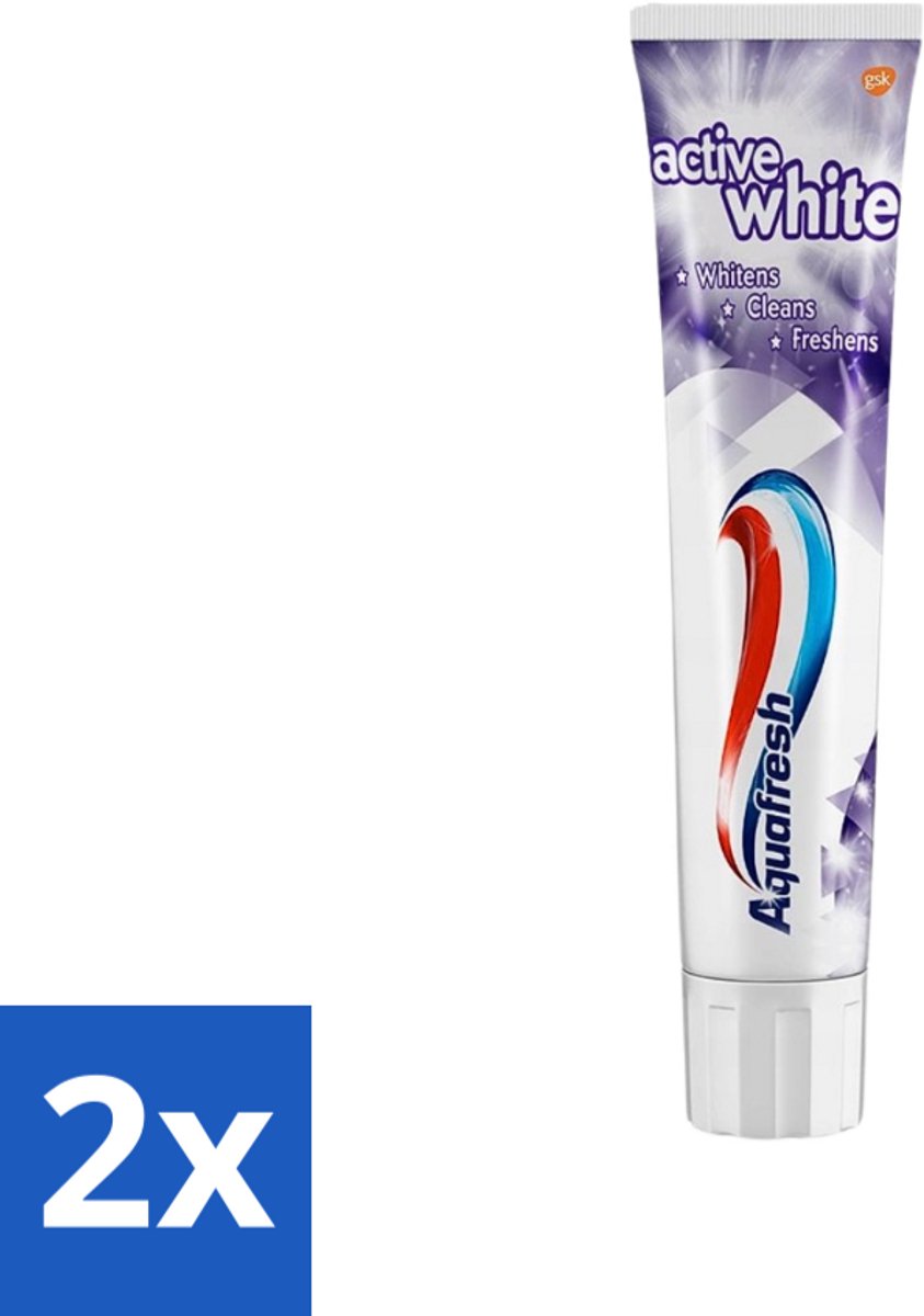 Aquafresh - Tandpasta - Whitening - Stralend Witte Tanden - 100 ml - Voordeelverpakking - 2 stuks