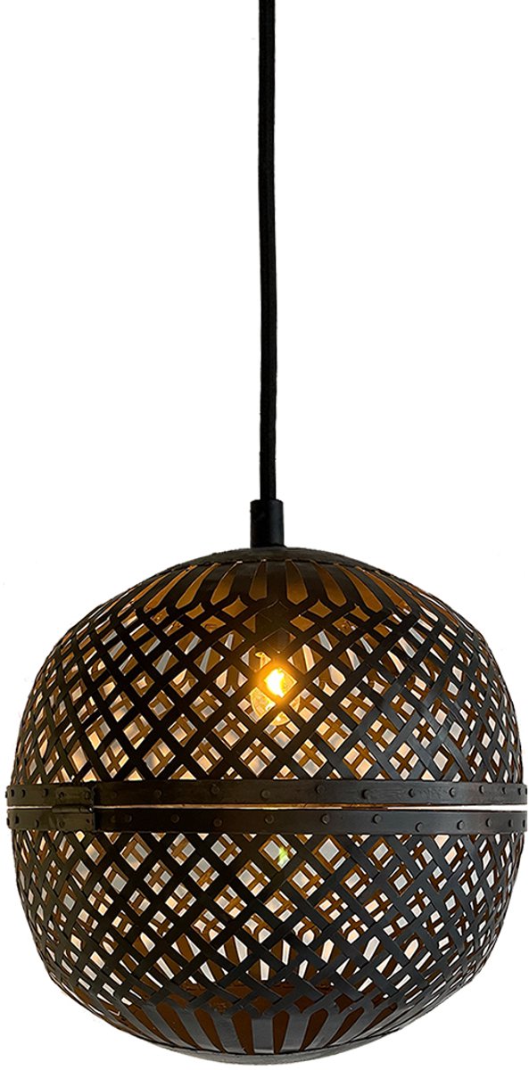 by Mooss - Hanglamp - Marrakech - ijzer - Vlechtwerk - Stoer - Bol - Ã˜ 25 cm
