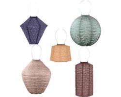 Lumiz Solar Buitenlamp - Buitenverlichting - Lampion - Buitenverlichting zonne energie - Solar Tuinverlichting - Monforte Set - 5 stuks