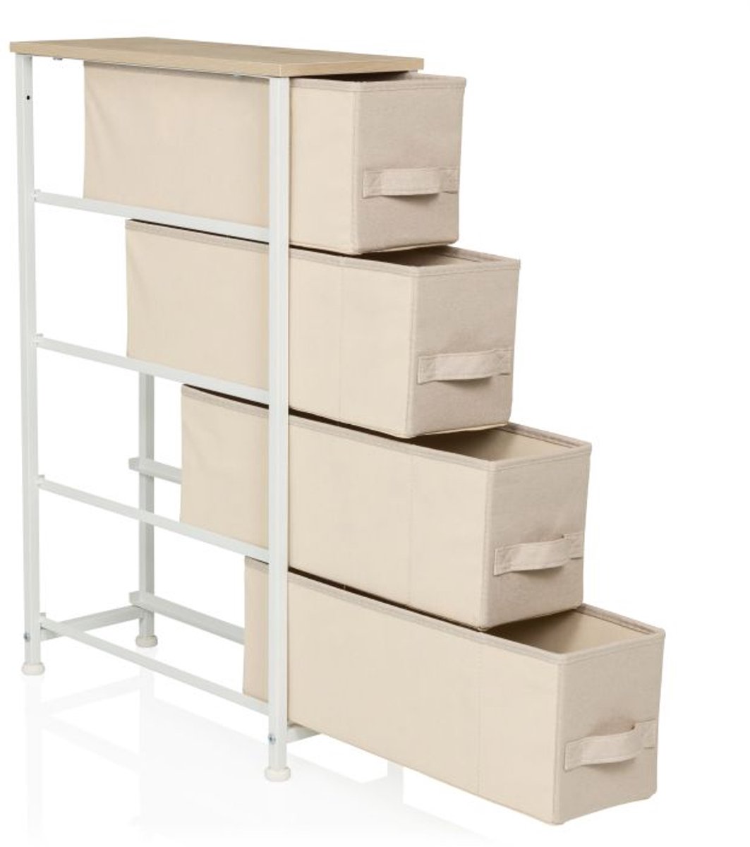Kast FOLDRESS S 20x48x75cm 4 vakken beige hjh LIVING