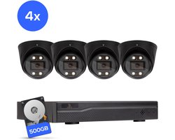 Teceye Compleet Camera Beveiliging Set met 4x POE Camera's - Beveiligingscamera - Beveiligingscamera binnen - Beveiligingscamera buiten - CCTV Camera systeem - Beveiligingscamera set - Bewakingscamera set