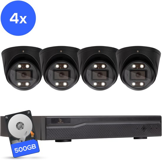 Teceye PoE-set met vier camera's