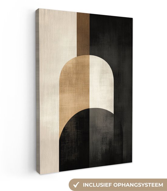 Tableau sur toile 80x120 cm - Décoration murale Géométrique - Formes - Wit - Décoration murale salon - Décoration chambre - Accessoires chambre - Peintures sur toile
