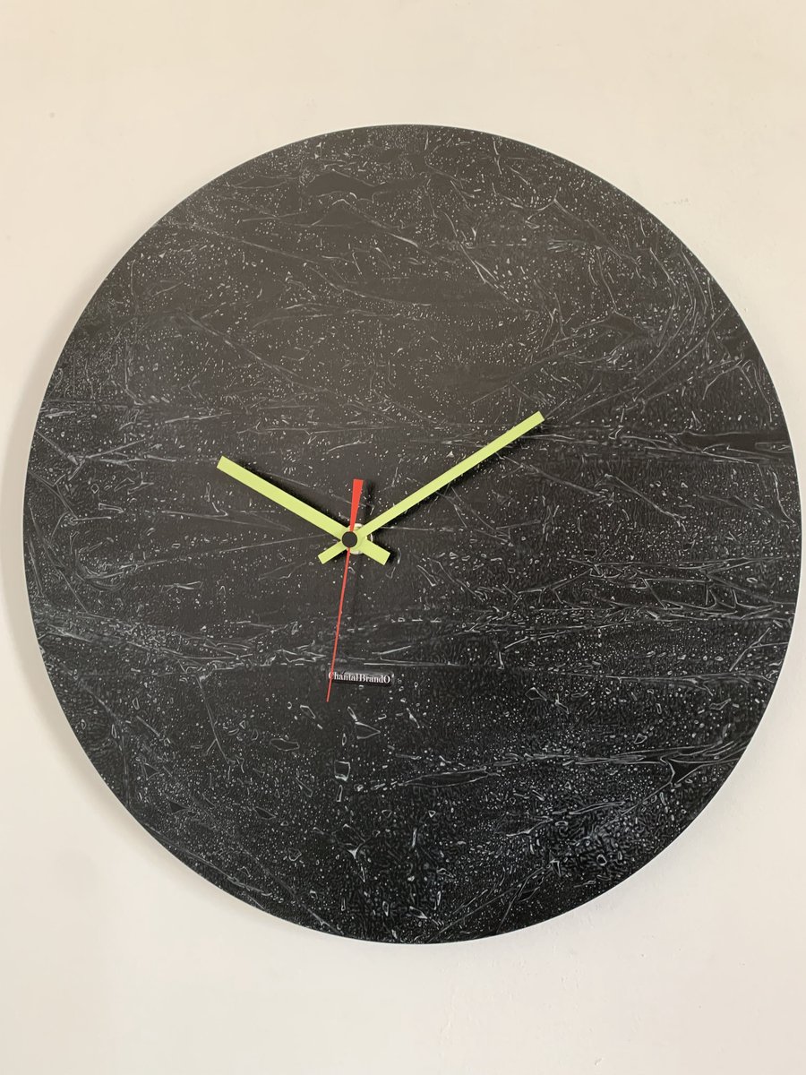 ChantalBrandO Wandklok BRETAGNE BLACK XL Modern Industrieel Design