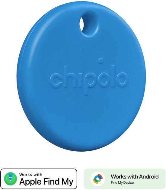Chipolo Pop - Bluetooth Tracker & KeyFinder - Werkt met Apple Find My & Android Find My Device - Tracker Apple iPhone & Android - 120 dB - Blauw - 1 Pack