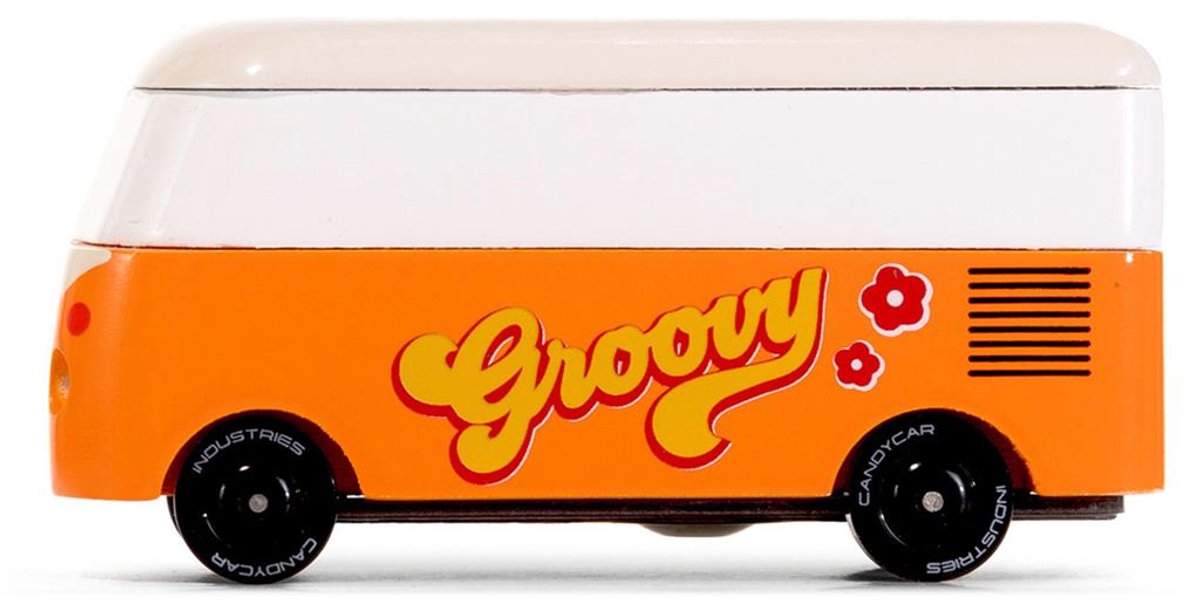 Candylab speelgoedauto VW T1 oranje - Candycar World busje.