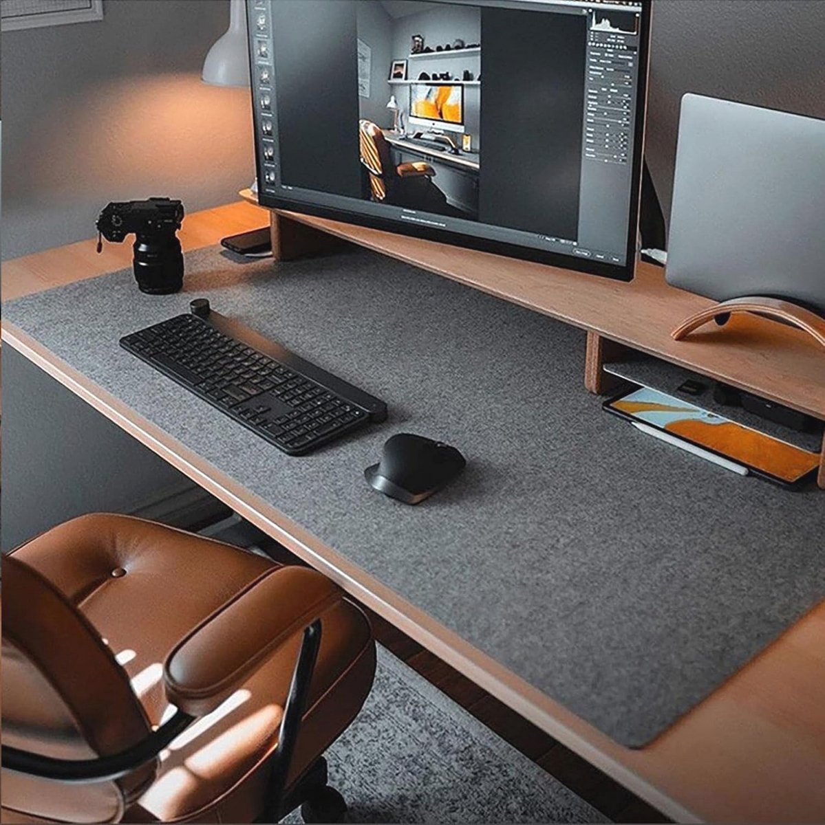 Grote Antislip Bureauonderlegger van Vilt - Ideale Bureaumat voor Laptop en Muismat (100 cm x 40 cm)