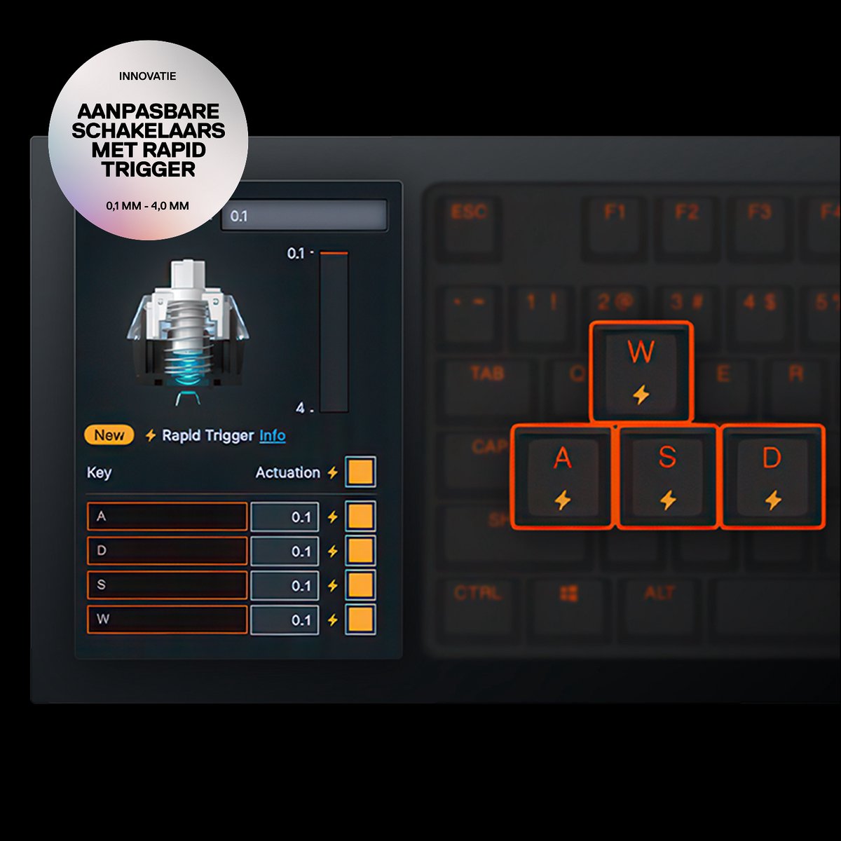 SteelSeries Apex Pro TKL Gen 3 - Mechanisch Gaming Keyboard - Wit thumbnail 4