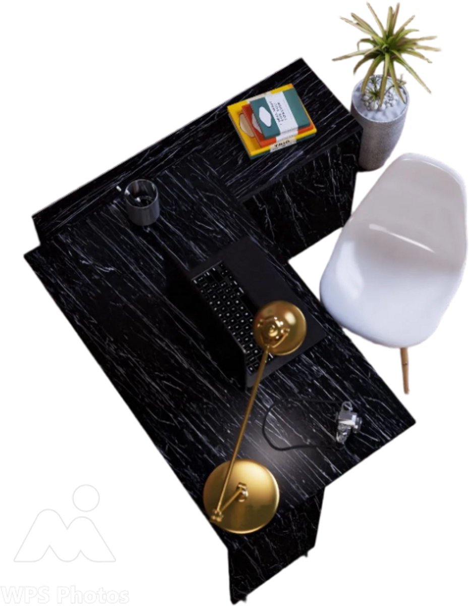 Moka Park -Kantoortafel - Opklapbaar Tafel - Tafel met Kast - Praktisch Tafel - Bureau - Rechthoek Tafel - Computerbureau - Computer Tafel - Bureautafel - Zwart