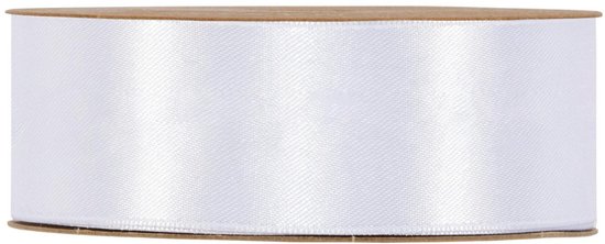 Lint - Wit - 50m x 40mm | Double Satin Classic | Dubbelzijdig Luxe Satijnen Lint | Feestlint op rol | Satijn Lint | Cadeaulint