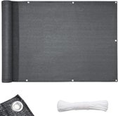 FLOORDIREKT HDPE Balkonscherm - Privacyscherm - Balkondoek - Zichtdoek - Grijs - 90 x 500 cm