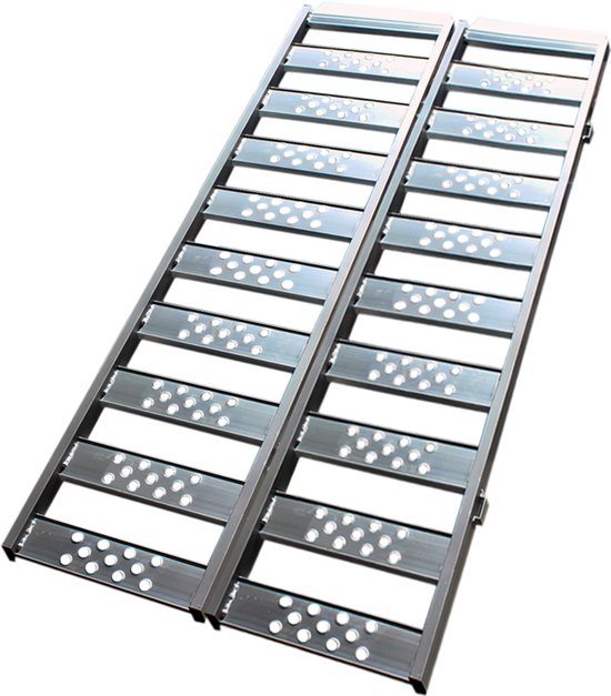 Datona® - Aluminium oprijplaat inhaakbaar - 195 cm (2 stuks)