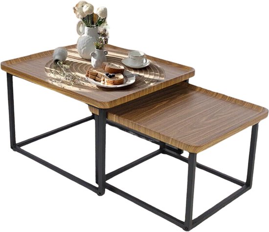 Tower Living salontafel set van 2 Viola nature mangohout online bestellen bij