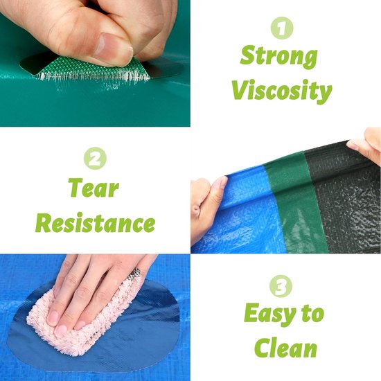 Reparatietape - 8cm x 2M - Transparant - Reparatiedoek - Zelfklevend - voor luifel, zeil, boothoezen en tenten - Waterdicht - TPU van Merkloos — afbeelding 3