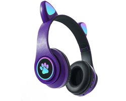 KINSI Bluetooth Gaming Headset - Stylish Kat Oor Design met LED - Verlichting! Perfect voor Meisjes, Compatibel met Alle Apparaten (Tablet / Computer / Telefoon)
