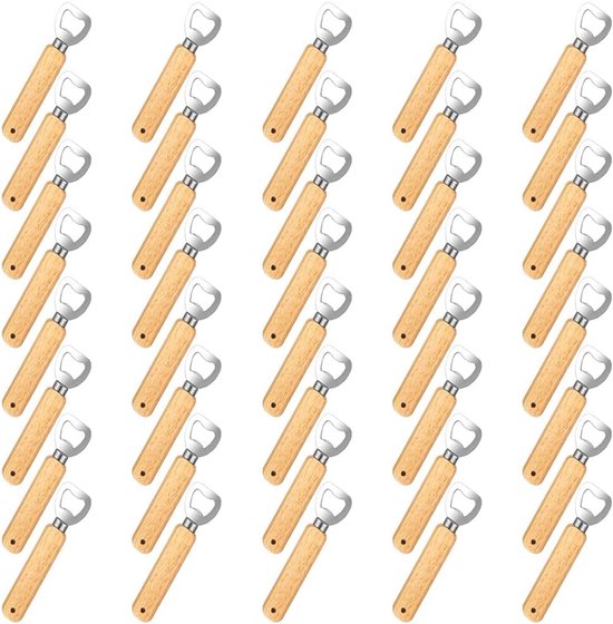 Houten Flesopener Set van 40 Stuks - Duurzaam en Handig voor Elke Feestgelegenheid