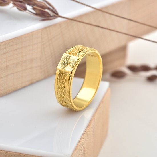 Tree of Life ring voor verloving in 14K Verguld