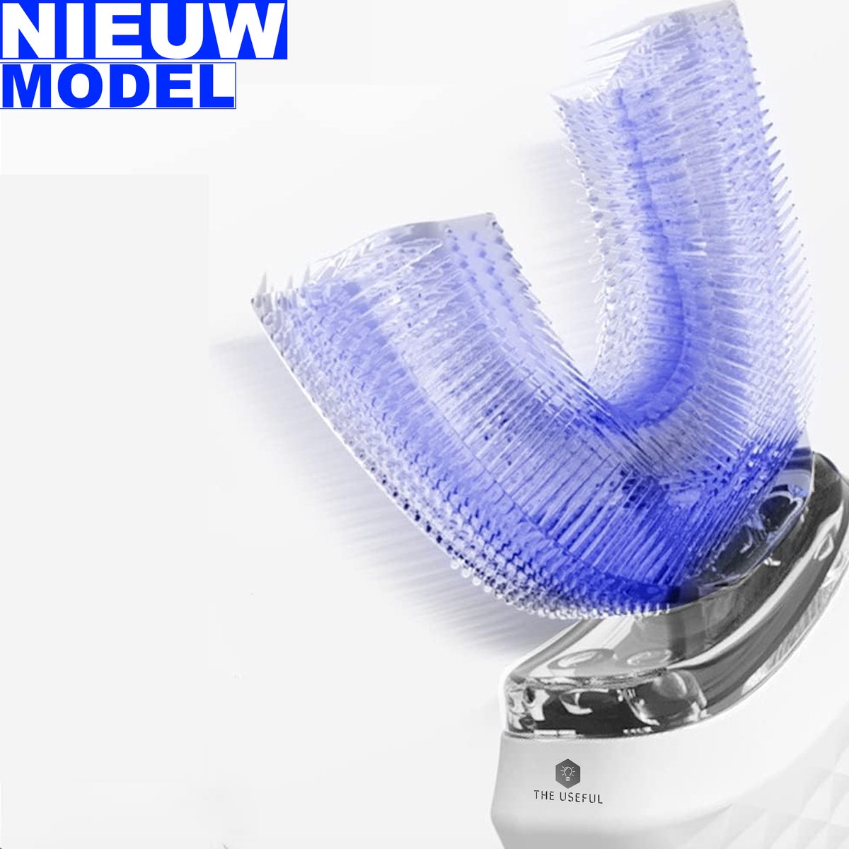 Afbeelding 3 van Smartbrush Tanden - U-Vormige Tandenborstel - Smart Brush Tanden - Automatische Elektrische Tandenborstel - Tanden Bleken en Reinigen - Handsfree - UV Blauw Licht - 360° - 4 Standen - Waterbestendig - Teeth Whitening