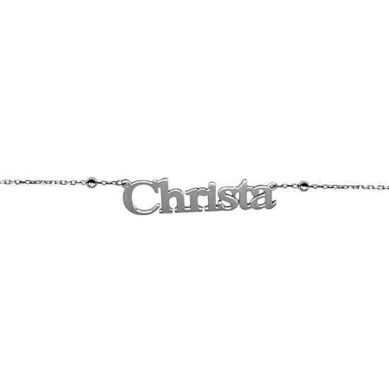Collier prénom personnalisé en Argent 925 pour femme et homme – Chaîne perlée de 45 cm – Collier unisexe fait main avec prénom – Cadeau d'anniversaire Perfect pour femme et homme