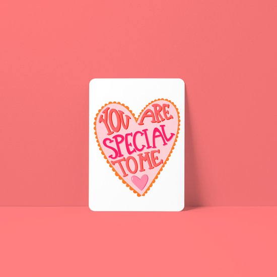 Valentijnskaart | You Are Special To Me | Valentijn | Valentijnsdag | Valentijnscadeau | Liefde | Wenskaart | Ansichtkaart | A6 | Duurzaam | 14 Februari | Kaartje