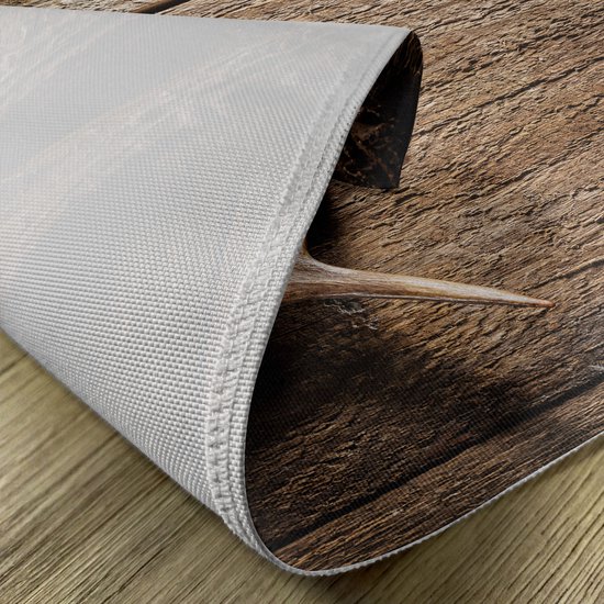 Set de 4 sets de table en bois de cerf rustique, motif renne, lavables et antidérapants.