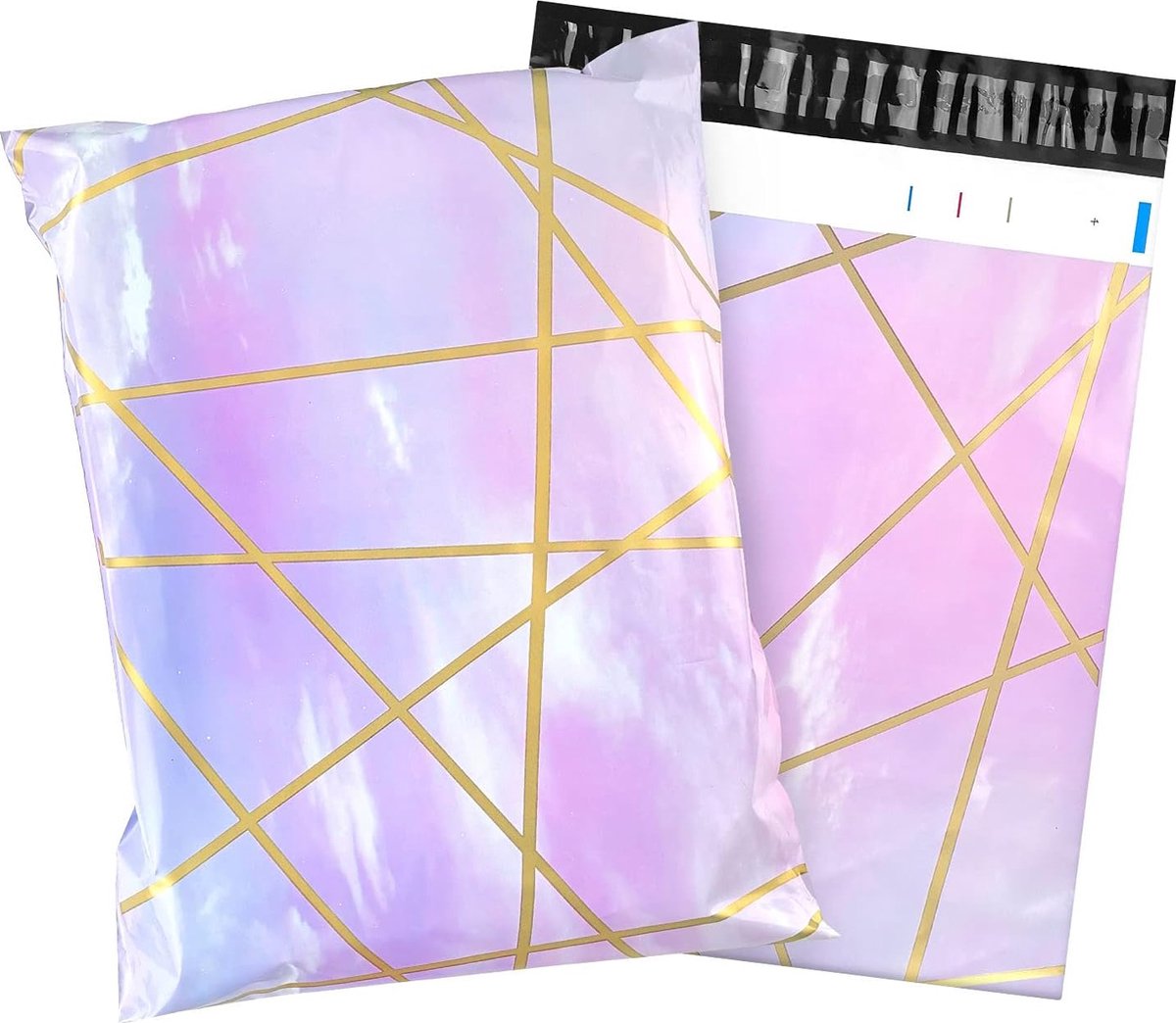 50 x Kleurrijke polyethyleen verzendzakken gold purple formaat B4 25,5 x 37 cm- kunststof / Webshopzakken voor kleine bedrijven en kleding / Plastic Envelop / Verzendenveloppen / Koerierszakken / Poly Mailer