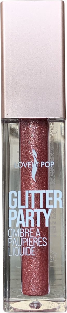 Lovely Pop Cosmetics - Glitter Party - Vloeibare Oogschaduw - Metallic - Glanzend - Glitter - Nude Roze - 03 Sugar Rush