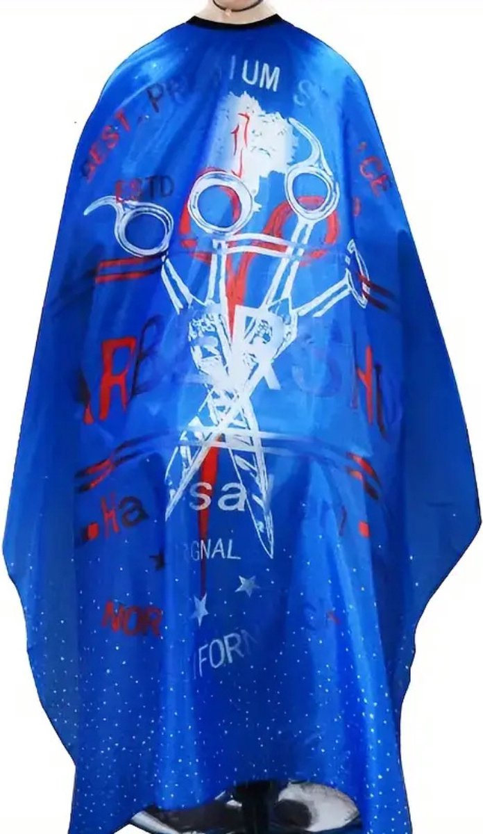 Livano Baardschort - Beard Bib - Scheerschort - Baard Cape - Kappersmantel - Kapmantel - Blauw