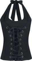Black Premium by EMP Zwarte haltertop met vetersluiting - Dames - L