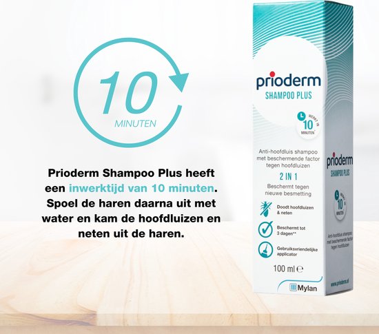 Prioderm Anti-Luis shampoo 2-in-1 - Doodt hoofdluizen en neten effectief in 1 behandeling - Werkt in 5 minuten - Handige applicator - Vanaf 1 jaar - 100ml