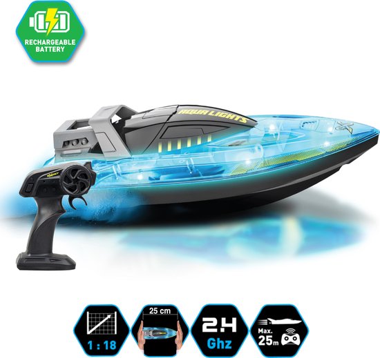 Exost RC Mini Aqua Jet 1:18, Blauw-Wit