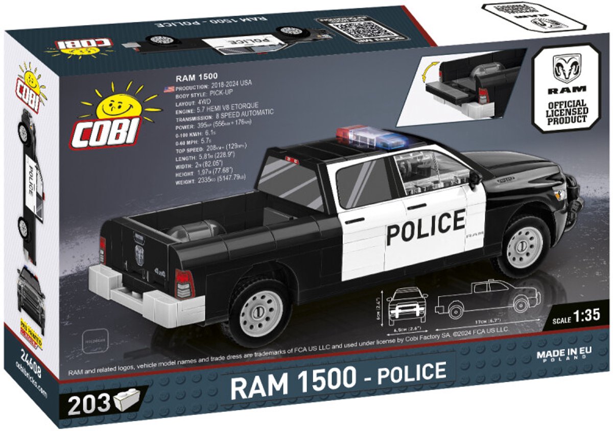 COBI RAM 1500 Police: 205-delige politiepickup in schaal 1:35 thumbnail 5