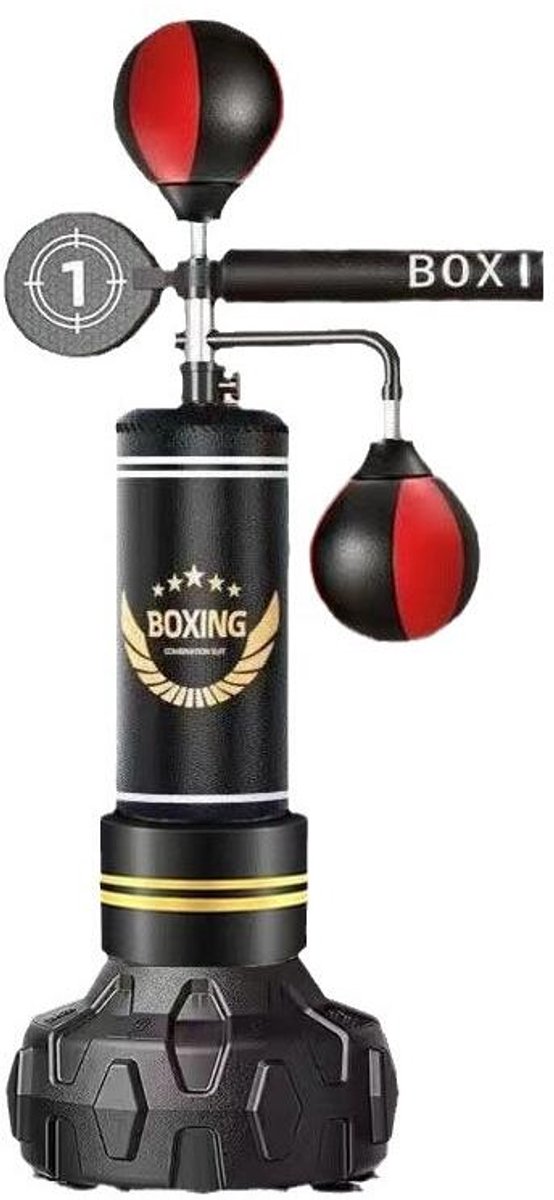 Boxing Boksbal- Reflextrainer-Reactievermogen- Ontwijkstang- Professionele boksbal- Verstelbaar op verschillende hoogtes- Reflexstang- Boksballen-Boksbal Staand- Bokspaal- Boksbal op Voet. Boksstandaard boksbal boksset