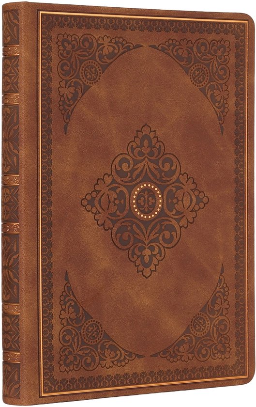 Victoria's Journals - Notitieboek A5 Blanco - Old Book Journal - Vintage - Premium Vegan Leer Hardcover - 256 Pagina's Premium Papier - Bruin