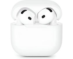 Studio Air Hoesje geschikt voor Airpods 4 - Schokbestendige Siliconen Case - Wit