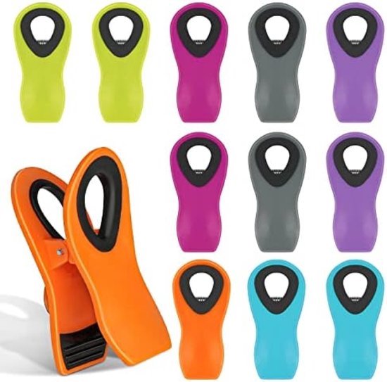 WRENYZK 10 stuks sluitclips, 4 sluitklemmen met uitschudder en 6