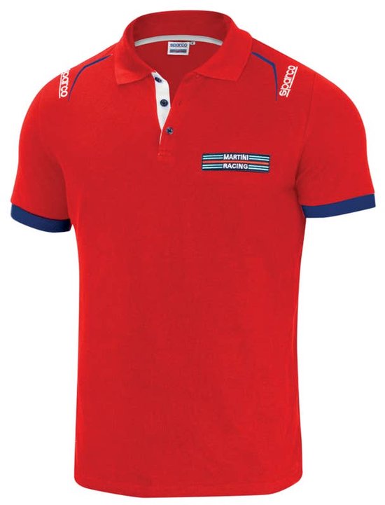 Sparco Martini Racing Polo - Polo élégant pour les passionnés de sport automobile - Taille XL - Zwart